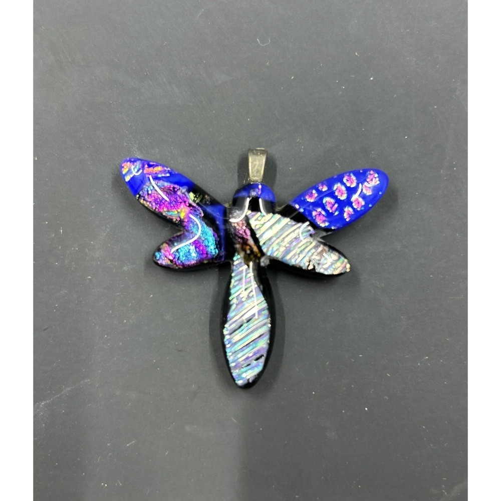 Vintage Dichroic Glass Butterfly Pendant‎